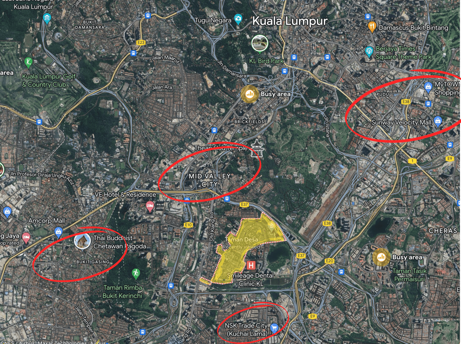 THE ATAS TAMAN DESA LOCATION